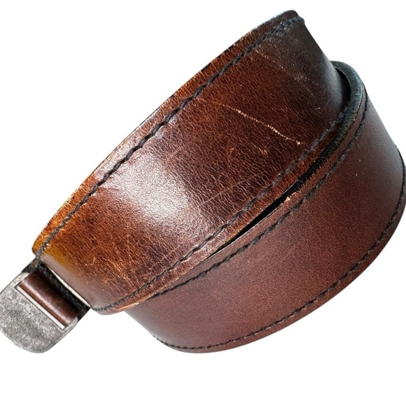 Liz Claiborne Vintage 1995 Brown Leather Classic Belt - Picture 4 of 8